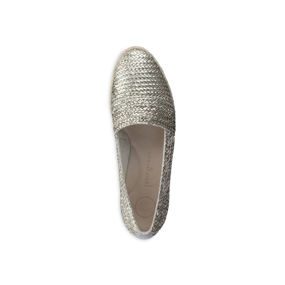 PAUL GREEN Womens Gold Woven Comfort Lori Round Toe Slip On Espadrille Shoes 5 - Picture 3 of 4
